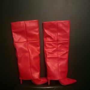 Red Women's Knee-High Boots